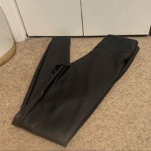 Express high waisted black faux leather leggings